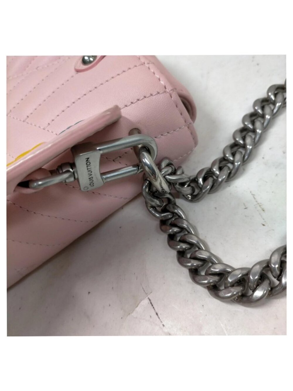 Authentic Louis Vuitton New Wave Pink Chain Bag LV Quilted Leather Shoulder Bag - Picture 8 of 14